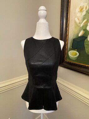 Greylin Black Peplum Top Size S